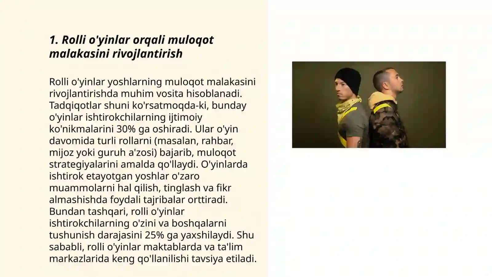 Rolli o'yinlar orqali muloqot malakasini rivojlantirish 3