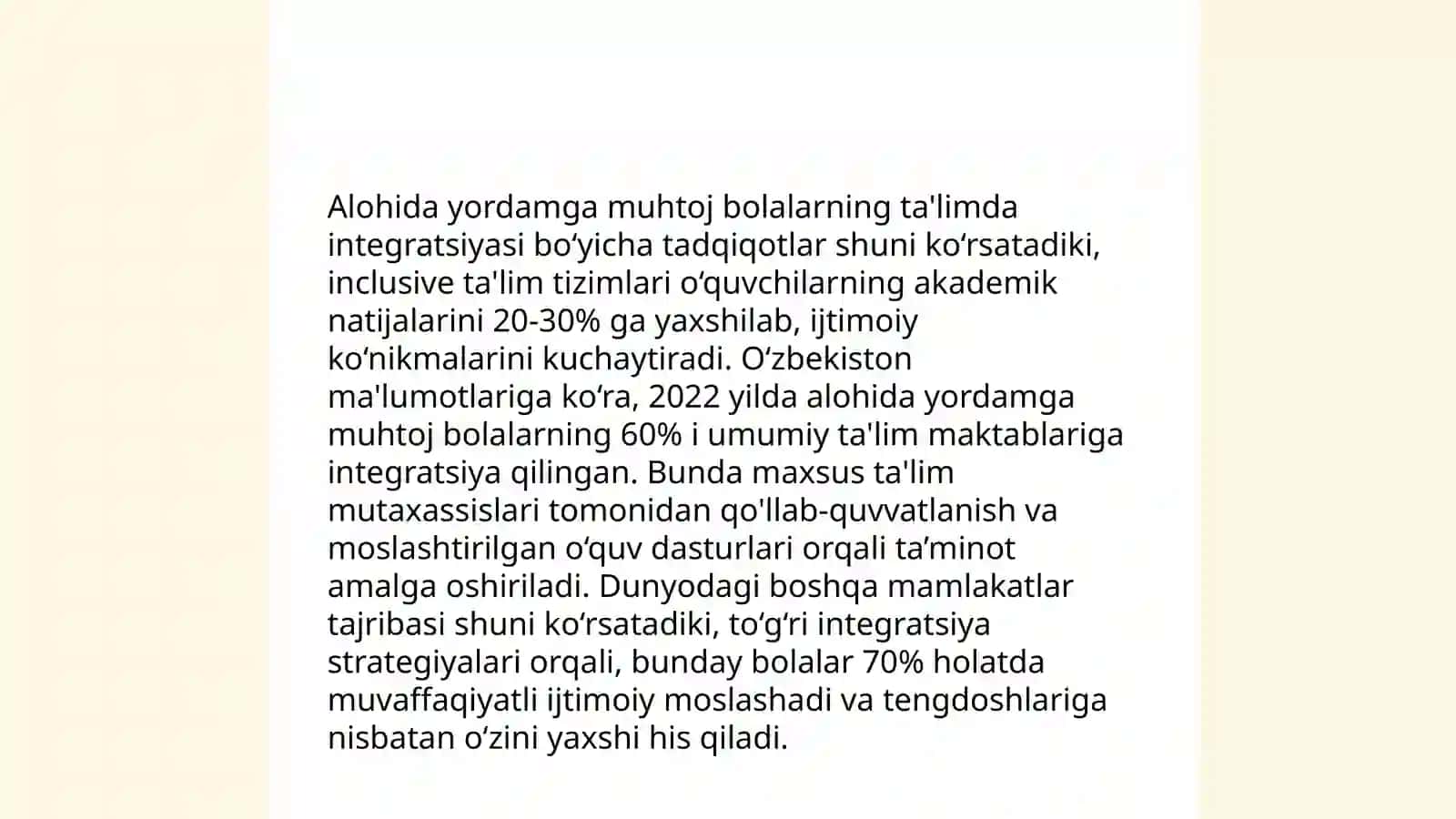 Alohida yordamga muhtoj bolalarning ta'limda integratsiyasi 3