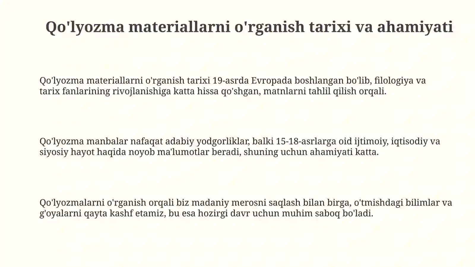 Qoʻlyozma materiallarni oʻrganish 3