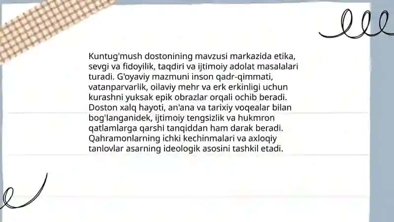 Kuntug'mush dostoni tahlili 3
