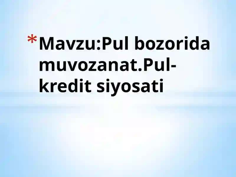 Pul bozorida muvozanat 3