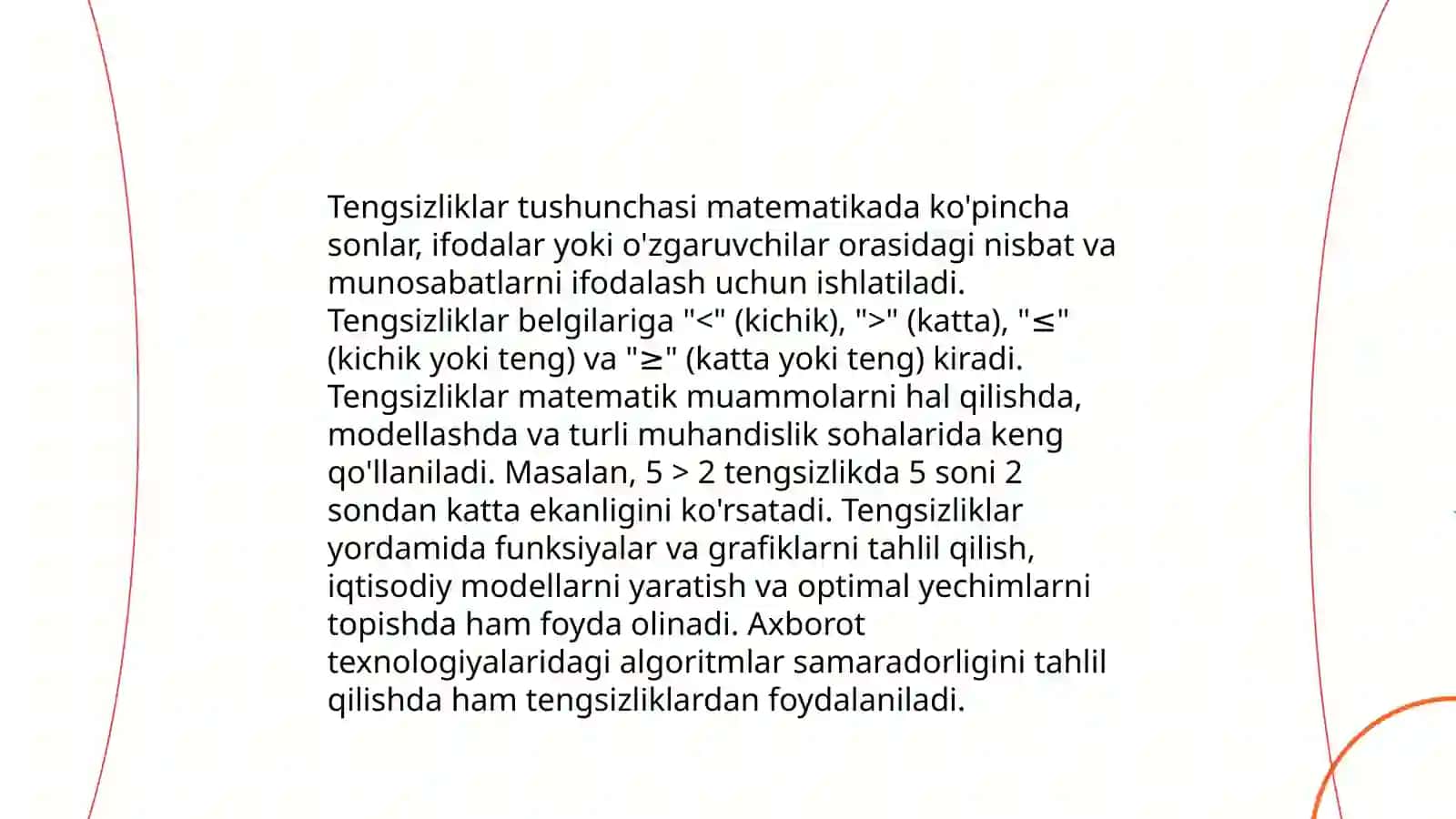 Tengsizliklar Tushunchasi Matematikada 3