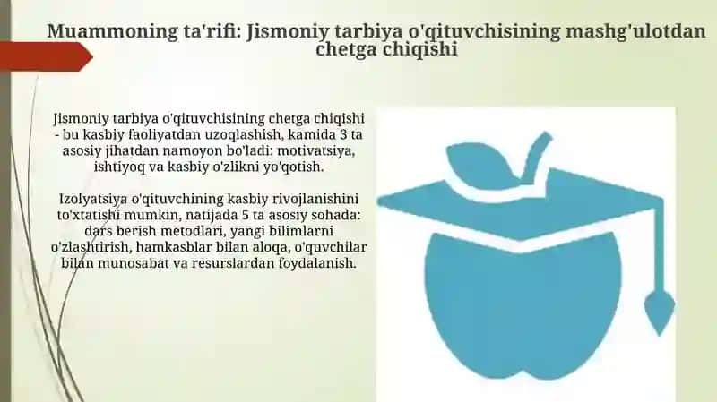 Jismoniy tarbiya o'qituvchisining mashg'ulotdan chetga chiqishi 3