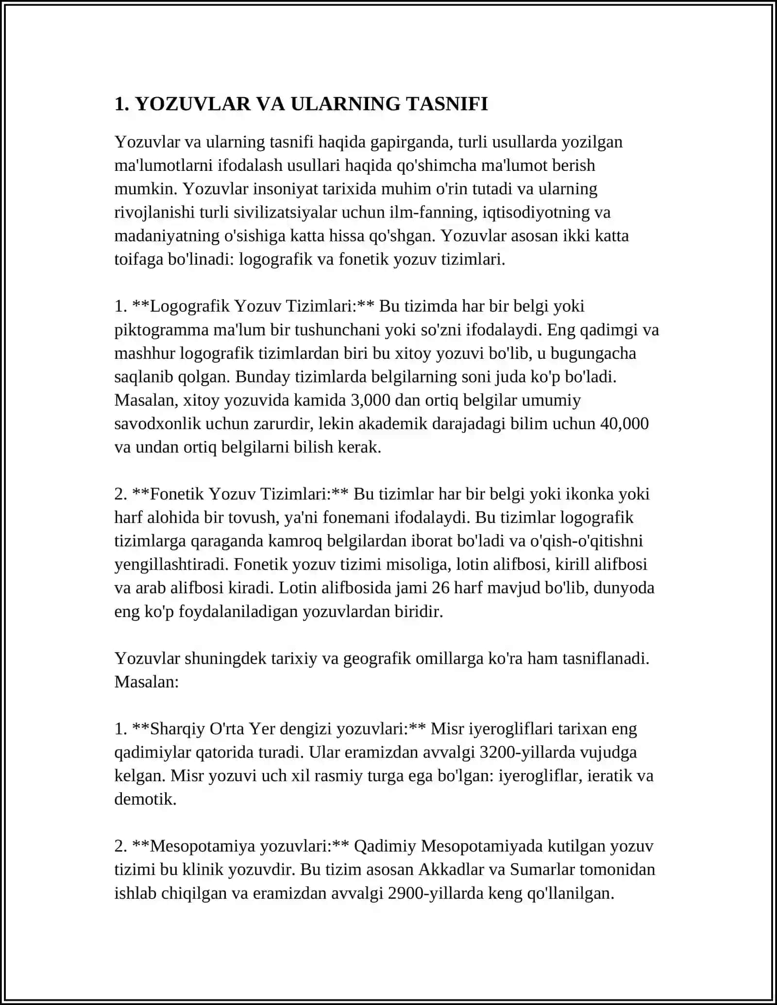 YOZUVLAR YOZUVNING MAXSUS TURLARI VA ORFOGRAFIYA PRINSIPLARI 3