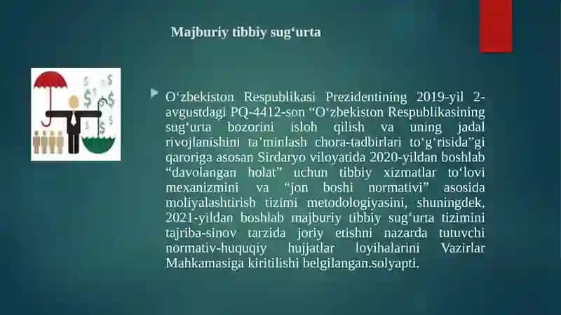 Tibbiy sugu’rta. Mulk sug’urtasi 3