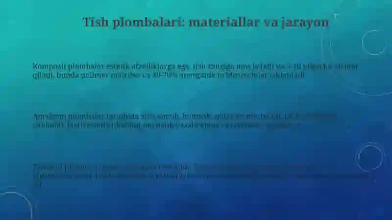 Tish plombalari: materiallar va jarayon 3