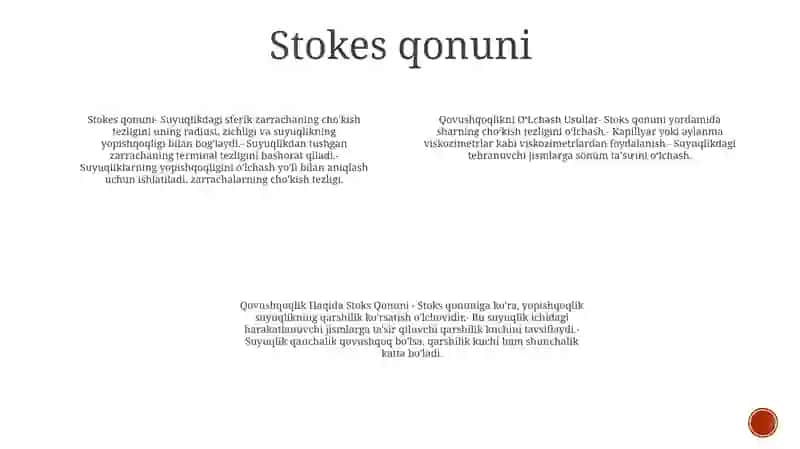 Qovushqoqlikni OʻLchash Usullar.Qovushqoqlik Haqida Stoks Qonuni 3