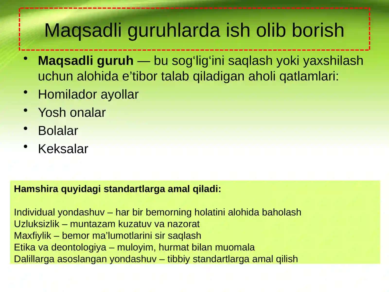 Tibbiyotda hamshira patronaj vazifalari 3