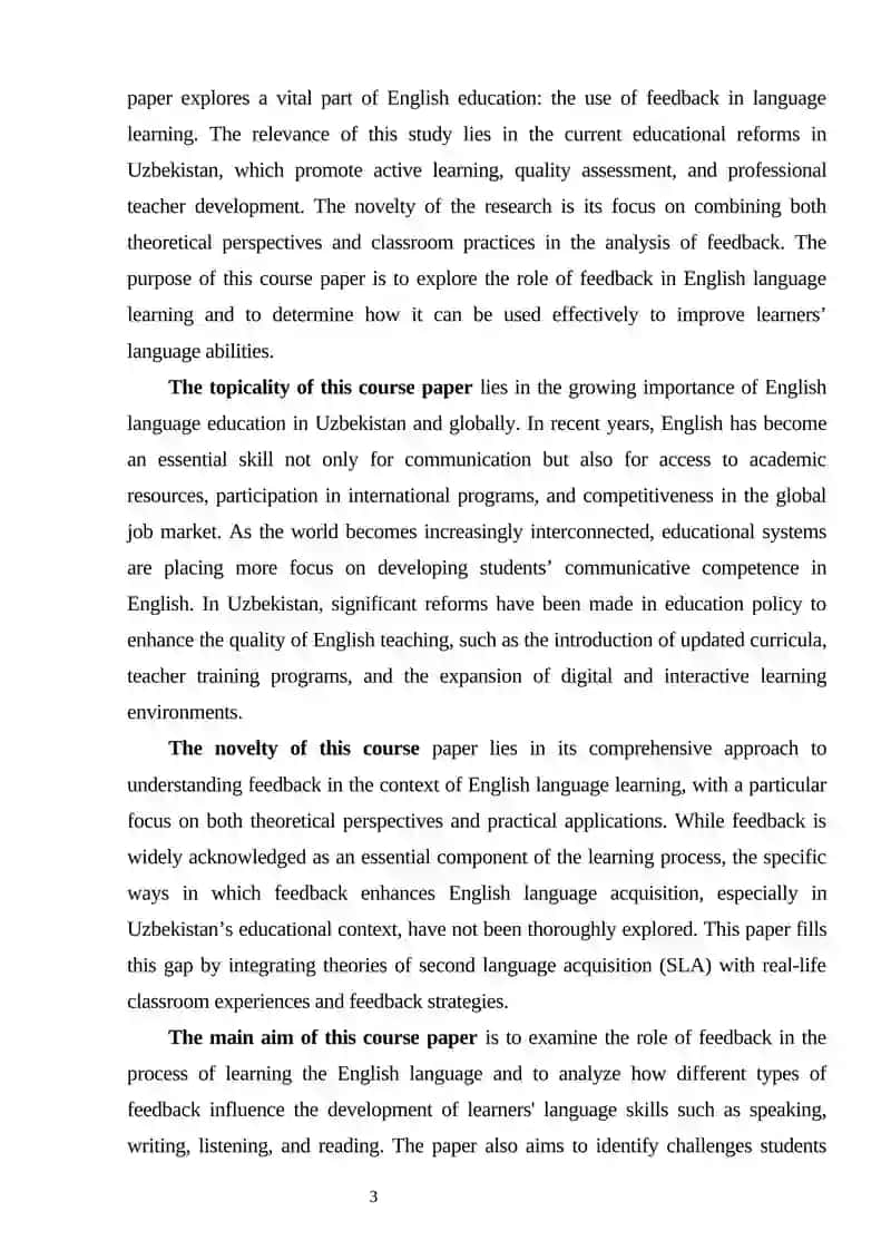 The role of feedback in English language learning 3