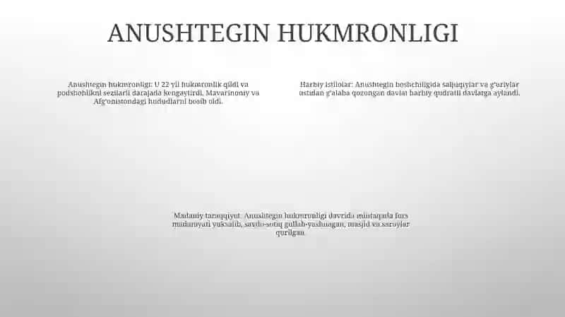 Anushteginiylar-Xorazm Davlati 3