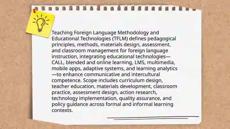 Introduction to the Subject Matter of Teaching Foreign Language Methodology and Educational Technologies (TFLM) 3