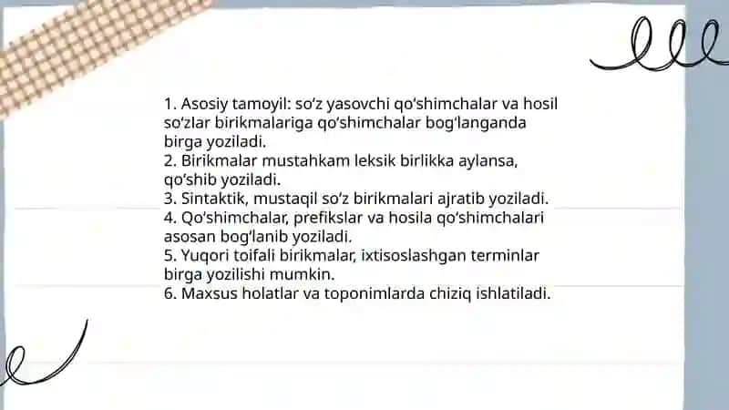 Oʻzbek tilining asosiy imlo qoidalari 3