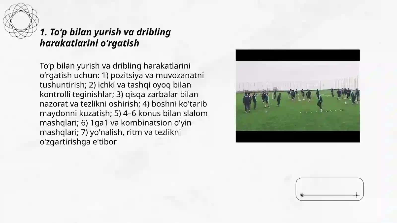 Futbol harakat oʻrgatish 3