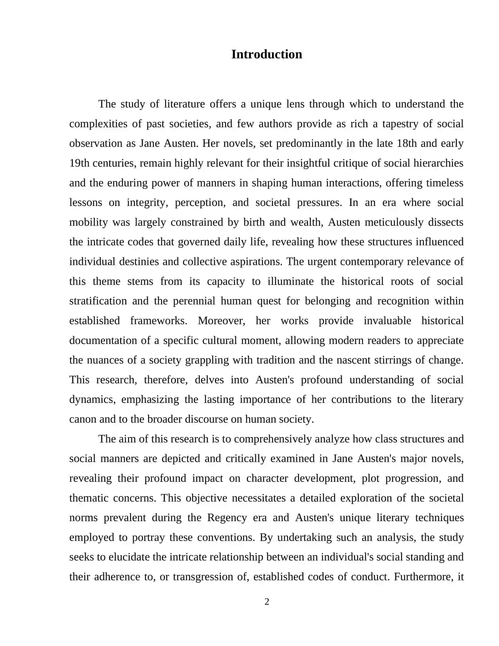 The Reflection of Class and Manners in Austen's Noveis 3