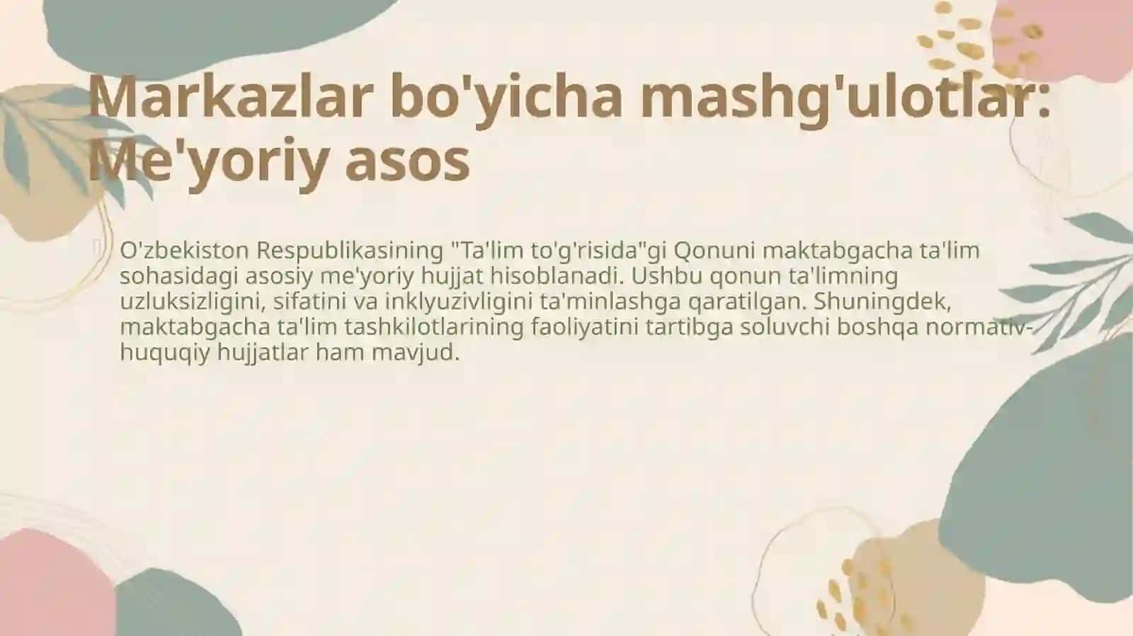 Mashg‘ulotlarni tashkil etishning asoslari 3