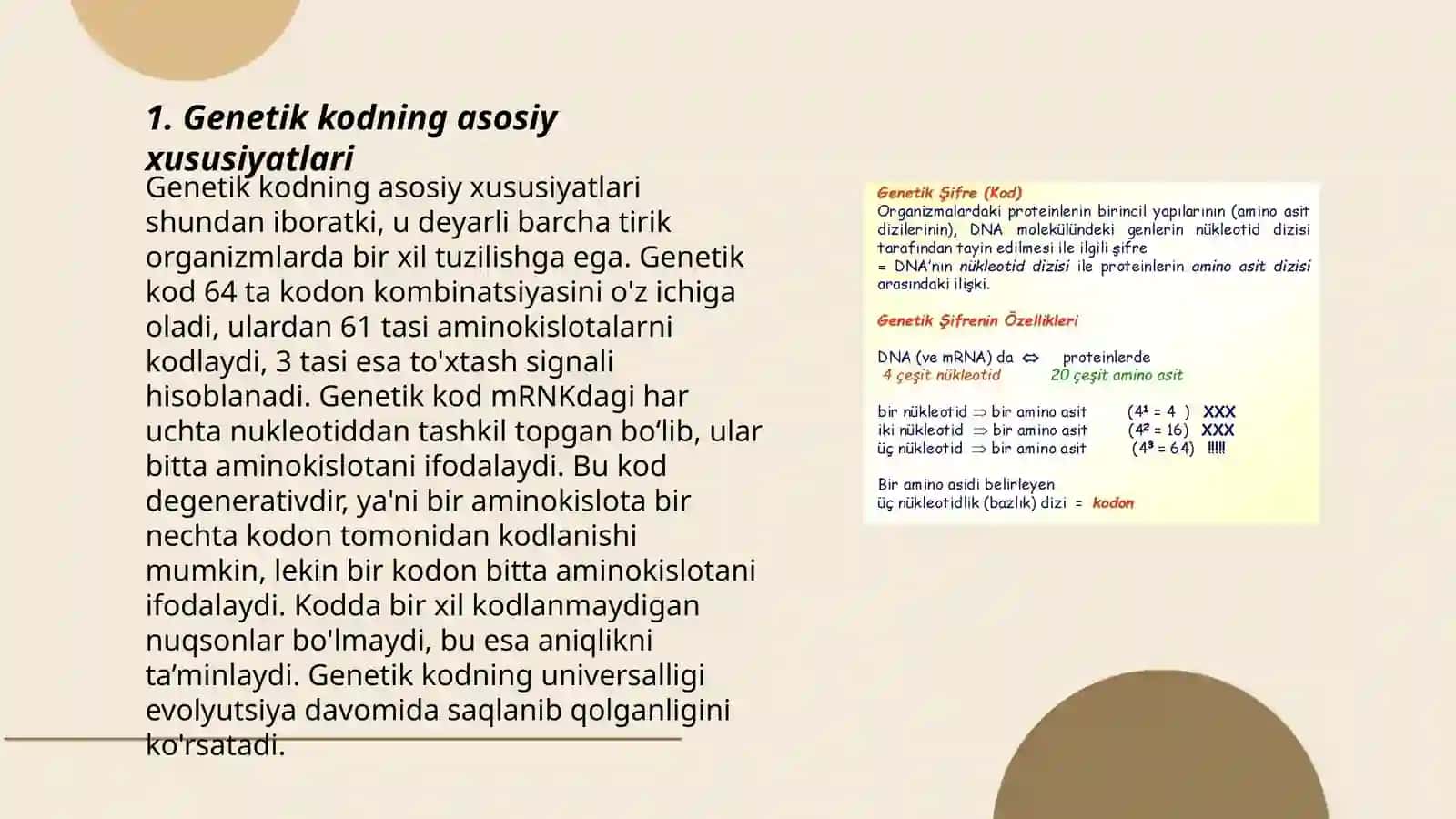 Genetik kod va oqsillar biosintezi 3