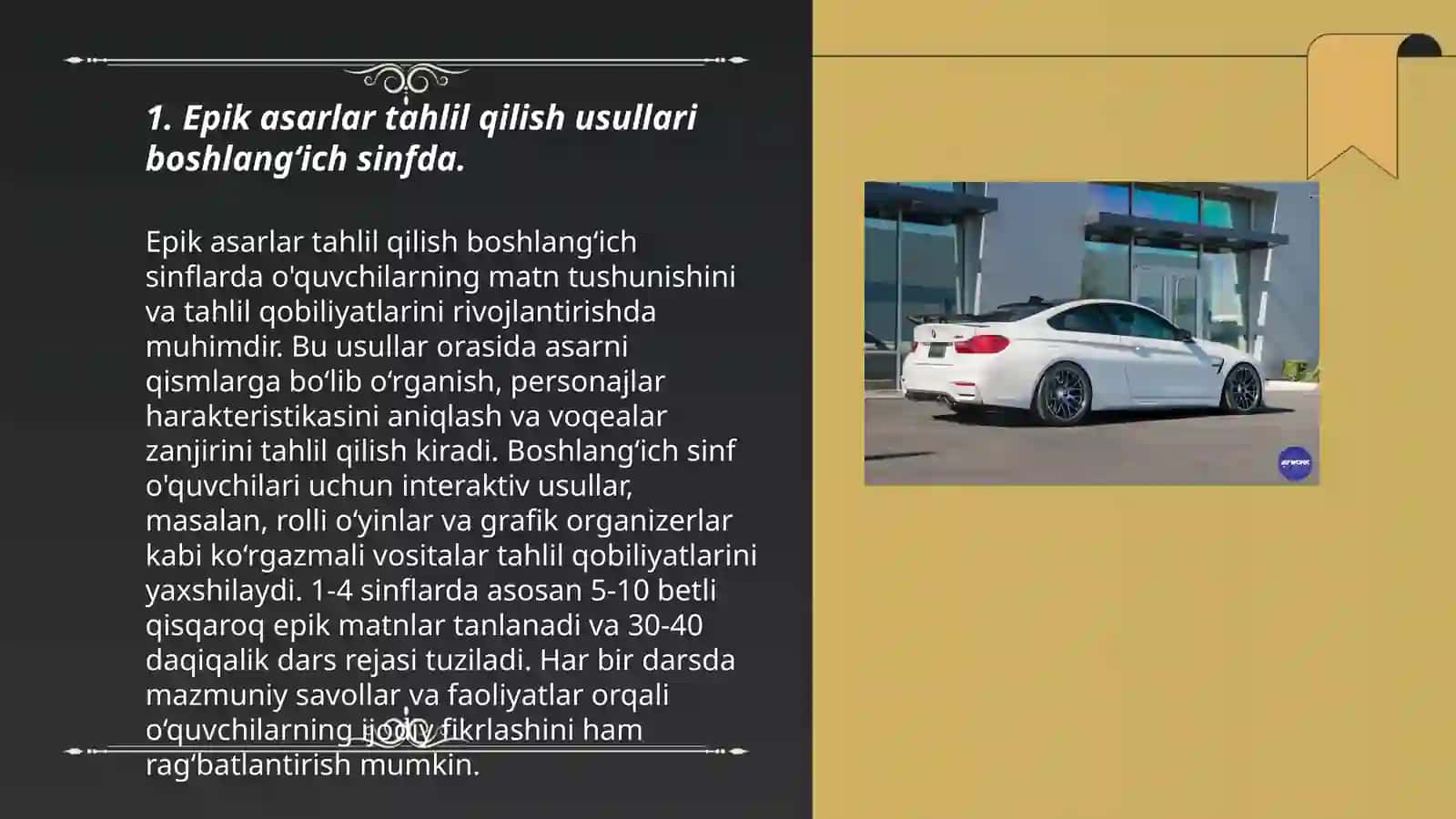 Epik asarlar ustida ishlash 3