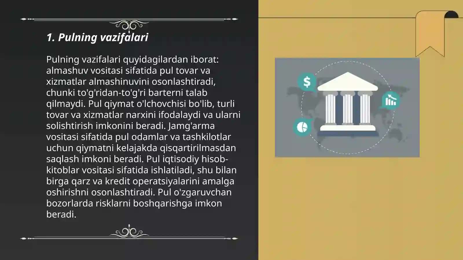 Pul funktsiyalari 3