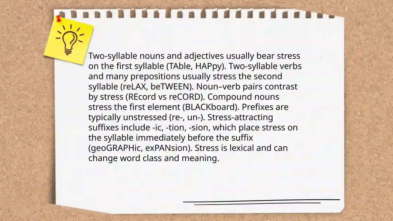Word stress and meaning stress in English 3
