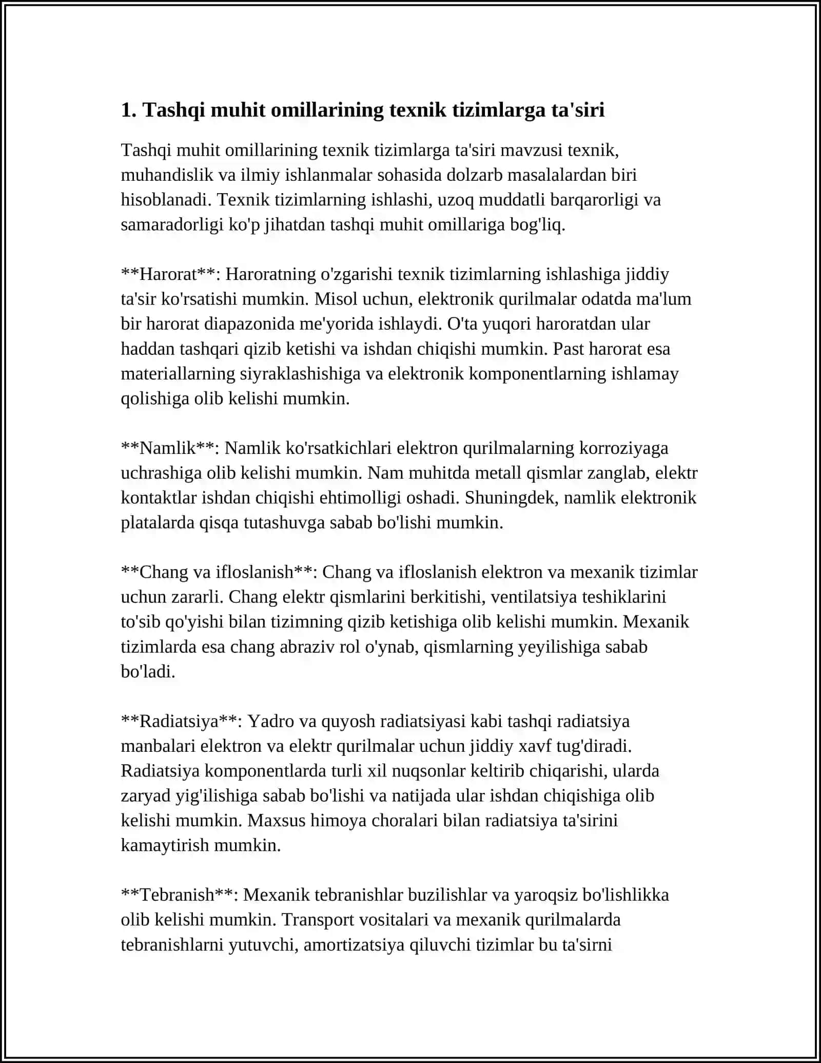 TEXNIK TIZIMLARNING ISHDAN CHIQISHIDA TASHQI TASIRLARNING ROLI 3