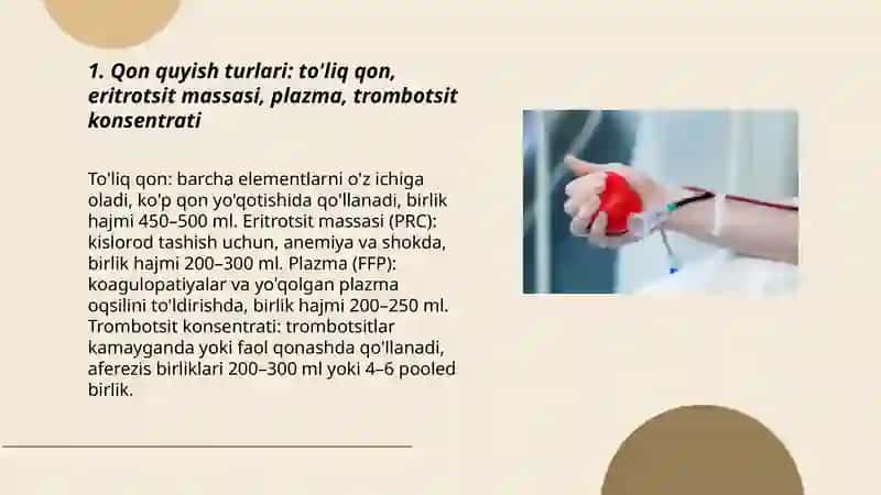 Qon quyish turlari va usullari 3