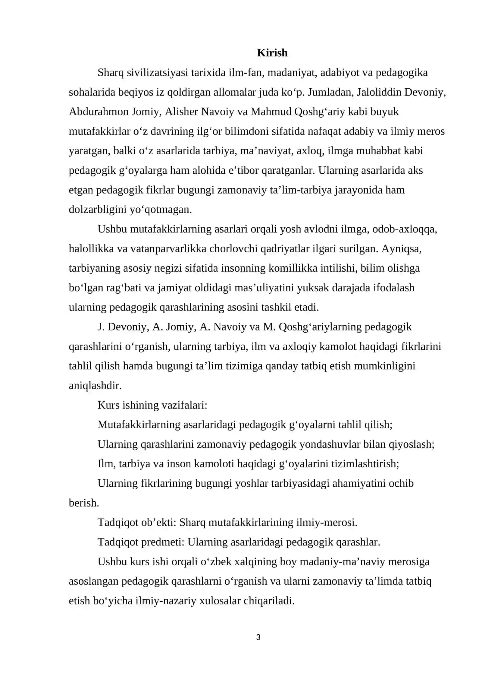 J. Devoniy , A. Jomiy, A. Navoiy, Qoshg'ariylarning pedagogik qarashlari 3