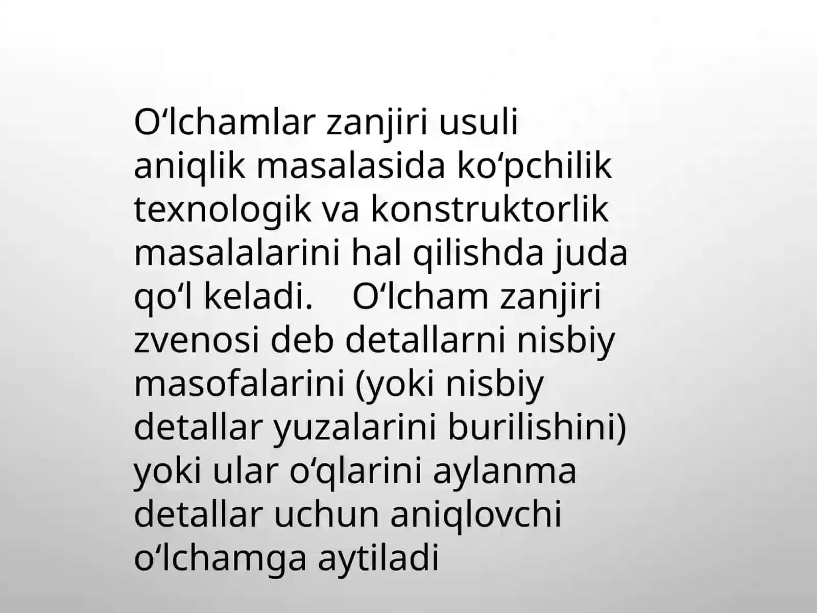 Texnologik o'lchamlarni hisoblash 3