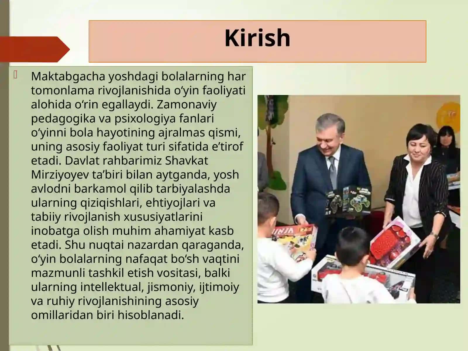 O'YIN BOLAFAOLIYATINING ASOSIY TURI SIFATIDA 3
