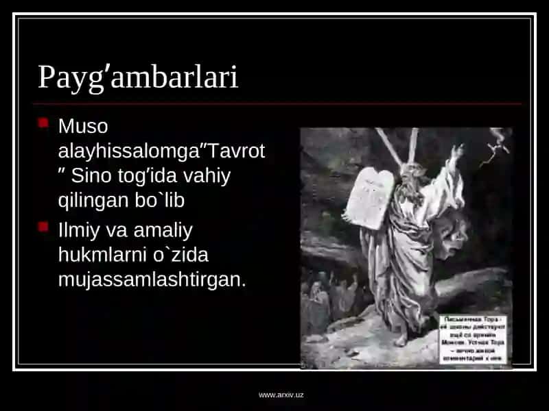 Yahudiylik dini tarixiy taraqqiyotda va asosiy g'oyalari 3