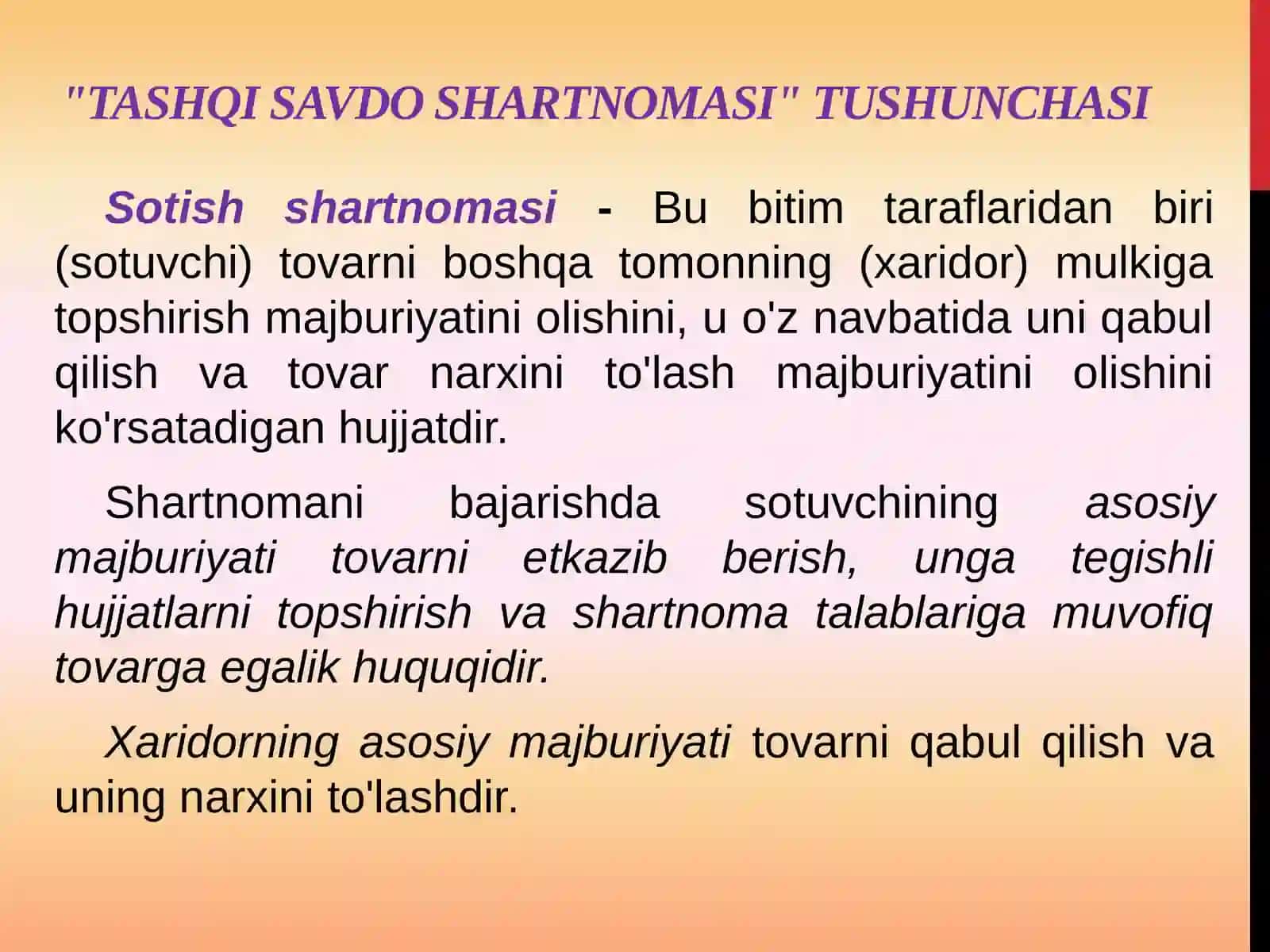 Shartnomalar va ularning iqtisodiyotdagi o‘rni 3