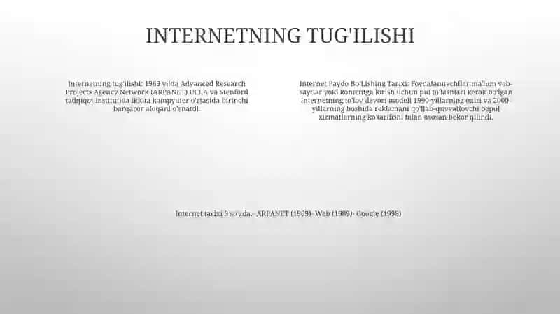 Internet Paydo Bo'Lishing Tarixi 3