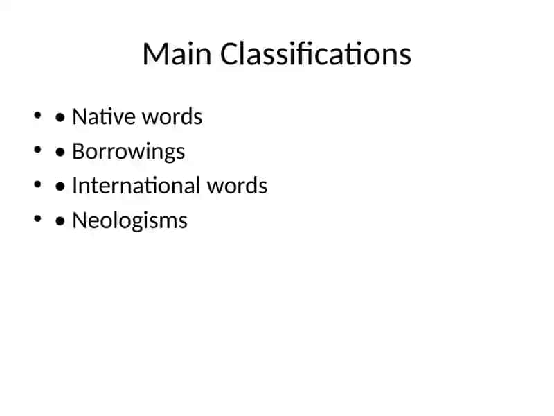 Etymological Classification of Linguistic Vocabulary 3