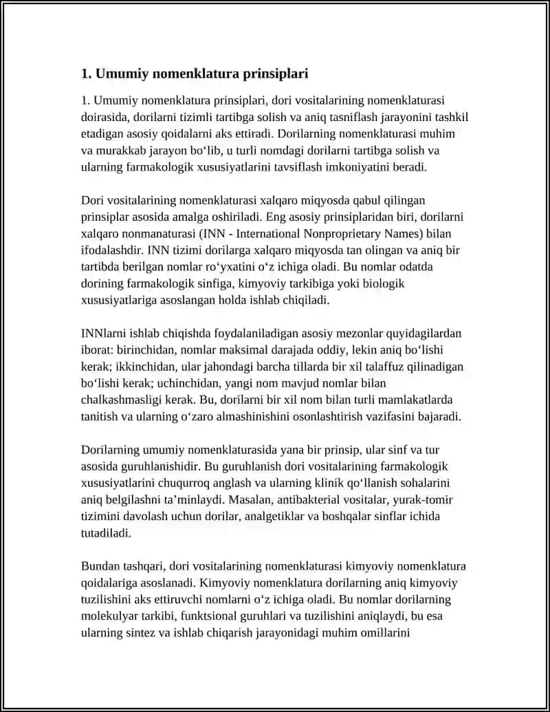 DORI VOSITALARINING NOMENKLATURASI 3