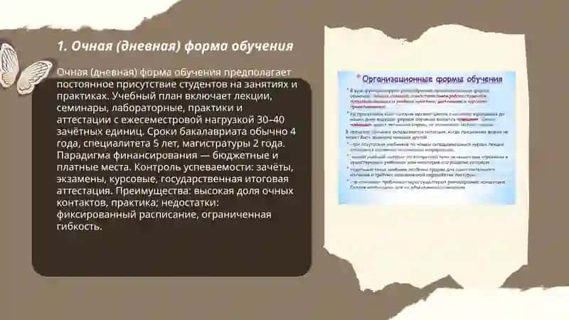 Очная (дневная) форма обучения 3