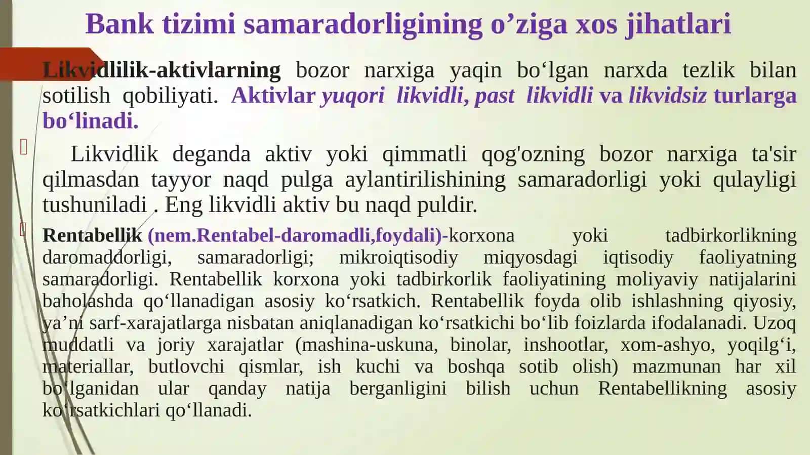 Bank sohasidagi faoliyatini tartibga solish 3