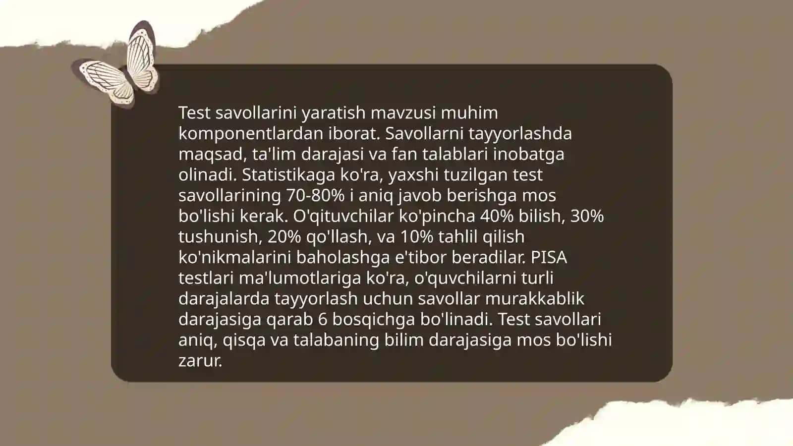 Test savollarini yaratish 3