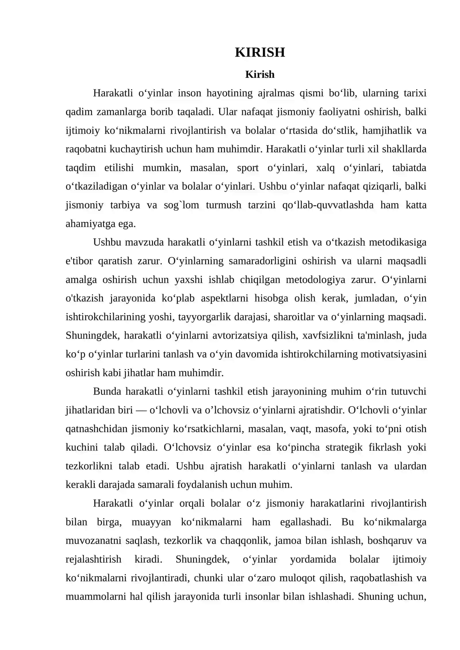 HARAKATLI O‘YINLARNI TASHKIL ETISH VA O‘TKAZISH METODIKASI 3