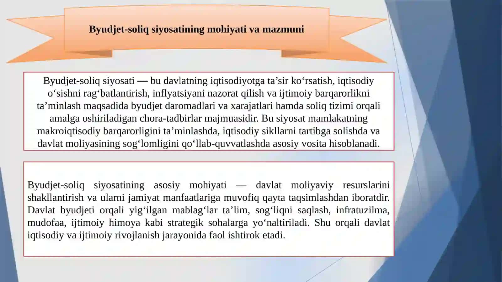 Iqtisodiyotda byudjet-soliq siyosati 3