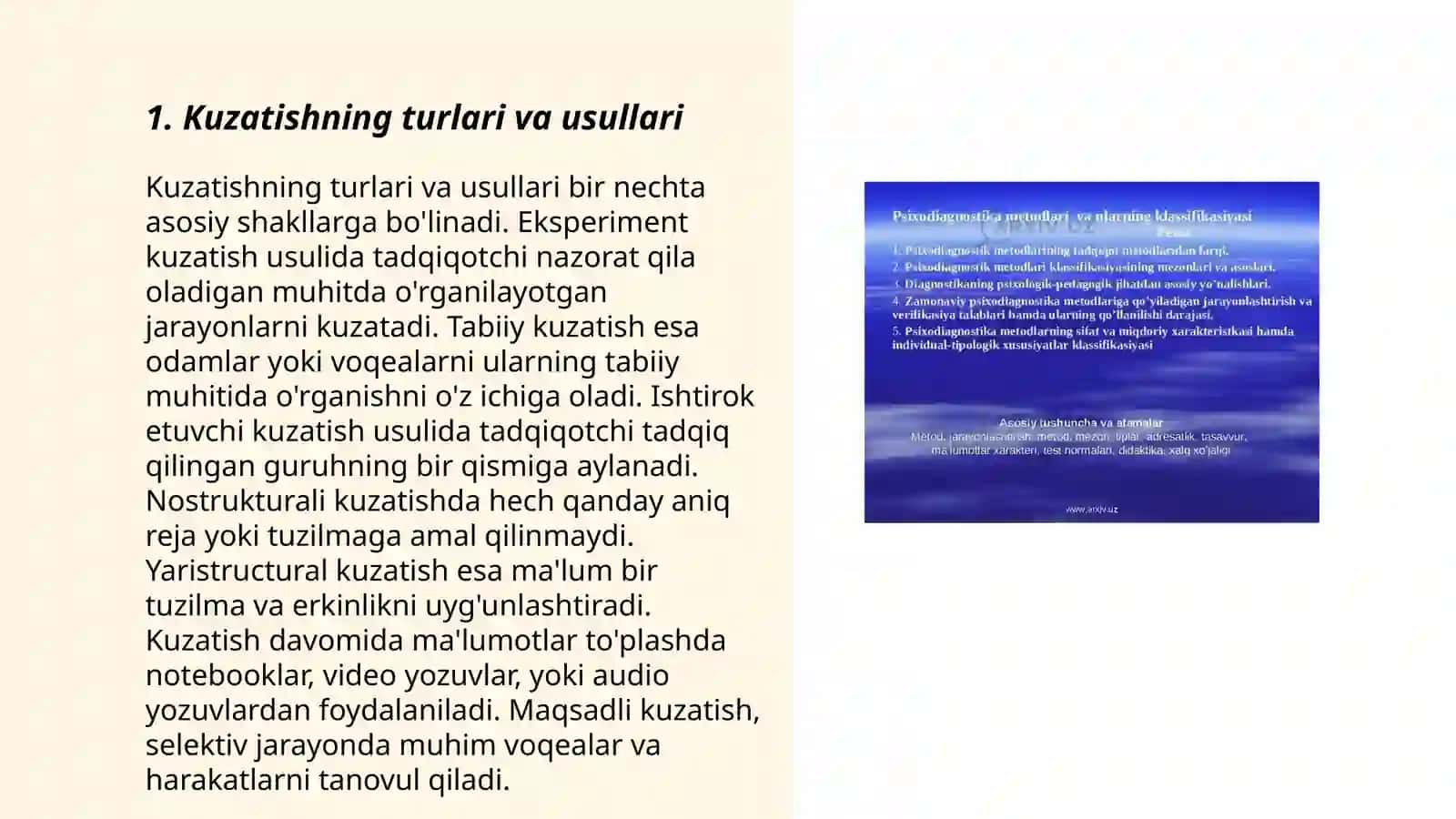Psixologiya tadqiqot metodlari:kuzatish, eksperiment 3