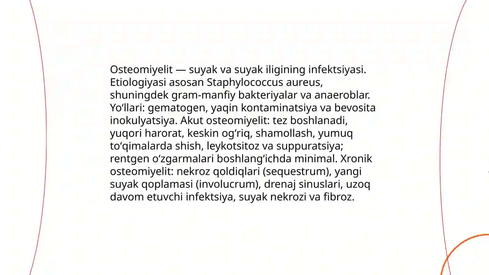 Osteomiyelit va yiringli artrit: etiologiyasi, patogenezi. Kaft flegmonasi 3