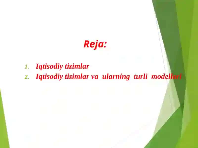 Iqtisodiy Tizimlar va ularning Modellari 3