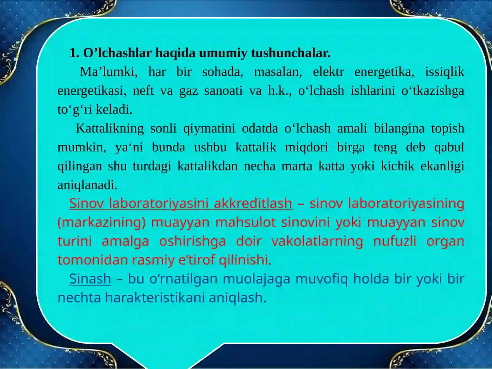 OʻLCHASH VOSITALARINING SINOVLARI 3