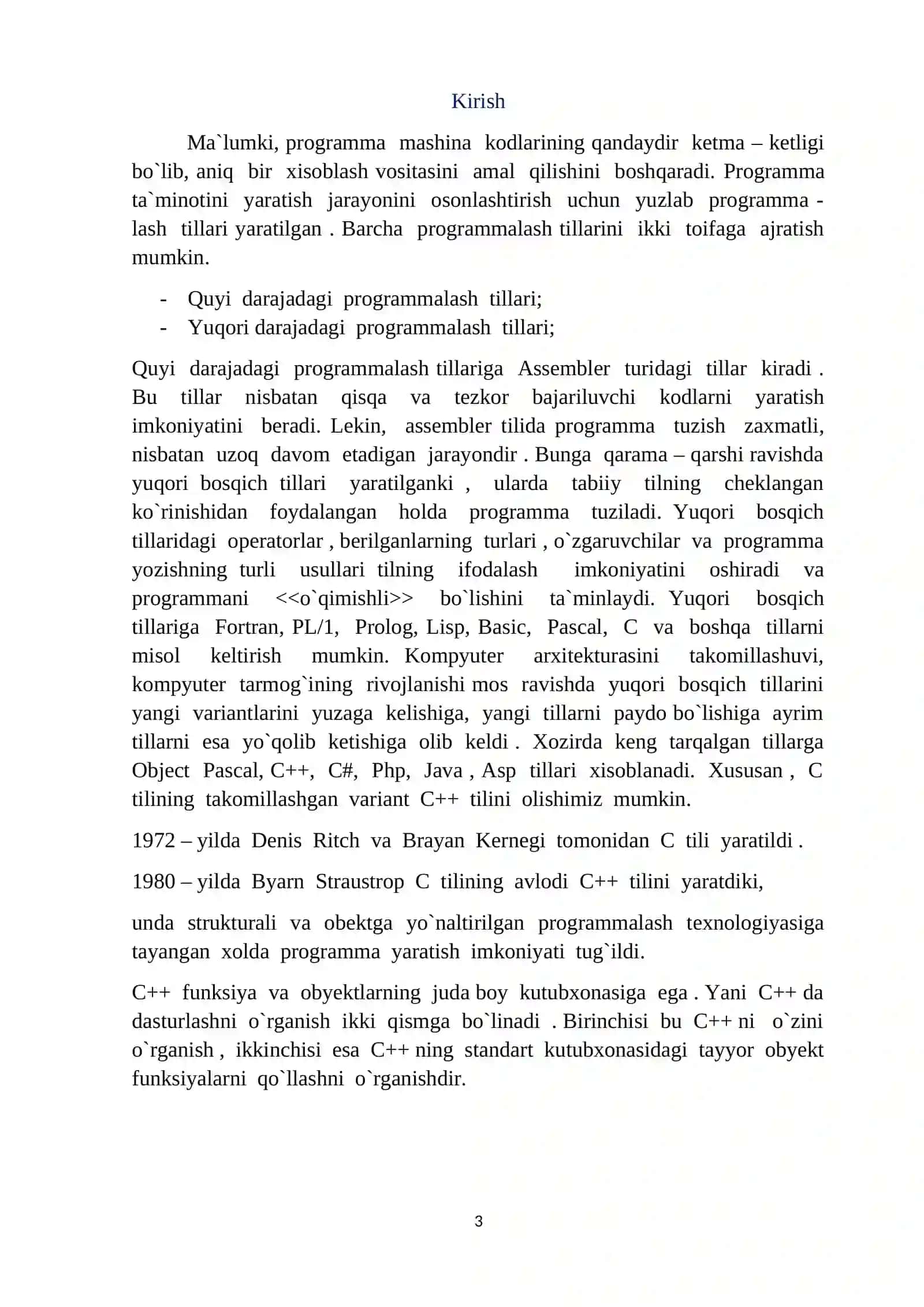 C++ DA BIR O‘LCHOVLI IKKI O‘LCHOVLI VA DINAMIK MASSIVLAR 3