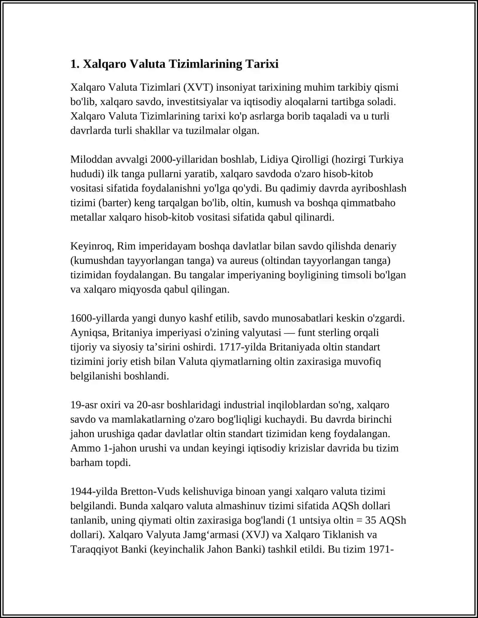 Xalqaro Valuta Tizimlari 3