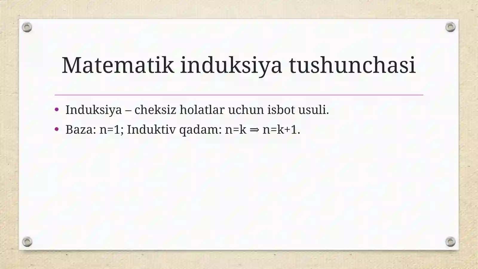 Geometrik isbotlashda matematik induksiyaning tatbiqlari 3