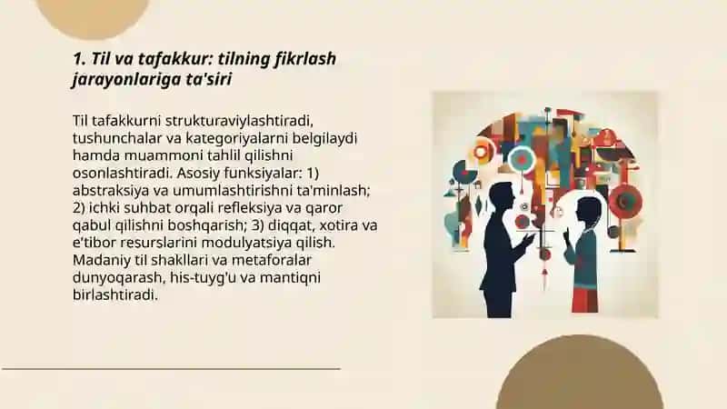 Psixik jarayonlarning shakllanishida tilning ahamiyati. 3