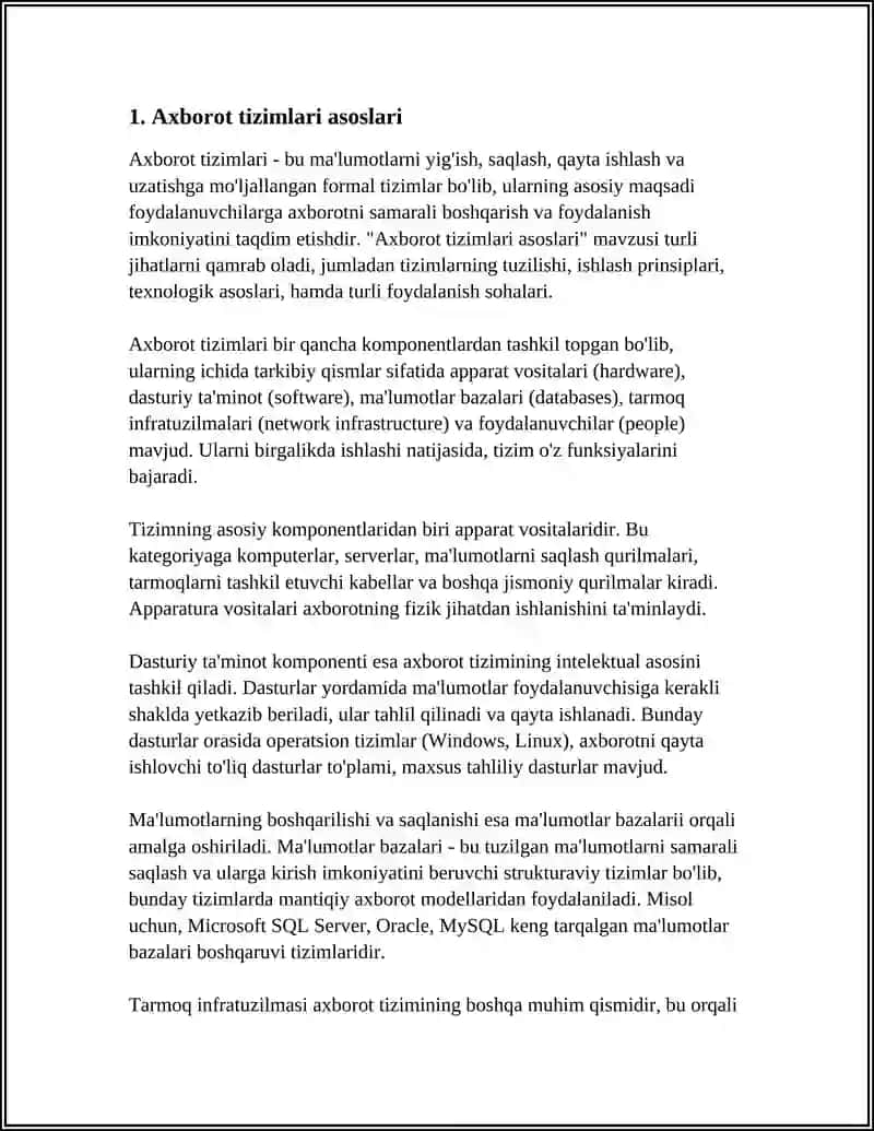 Axborot tizimlari 3