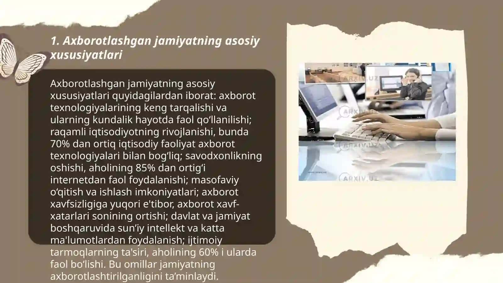 Axborotlashgan jamiyat va uning istiqbollari 3