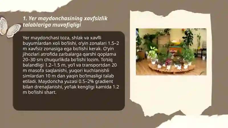 Maktabgacha ta'lim tashkilotida yer maydonchasi V.Sabrina 3
