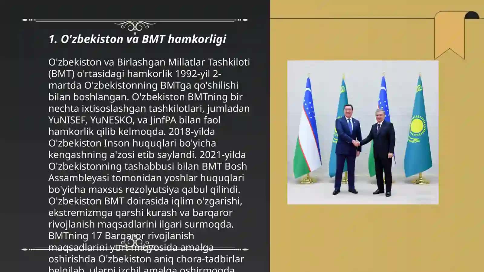 O'zbekiston va jaxon hamjamiyati: O'zbekiston xalqaro va mintaqaviy tashkilotlar bilan hamkorlik aloqalari 3
